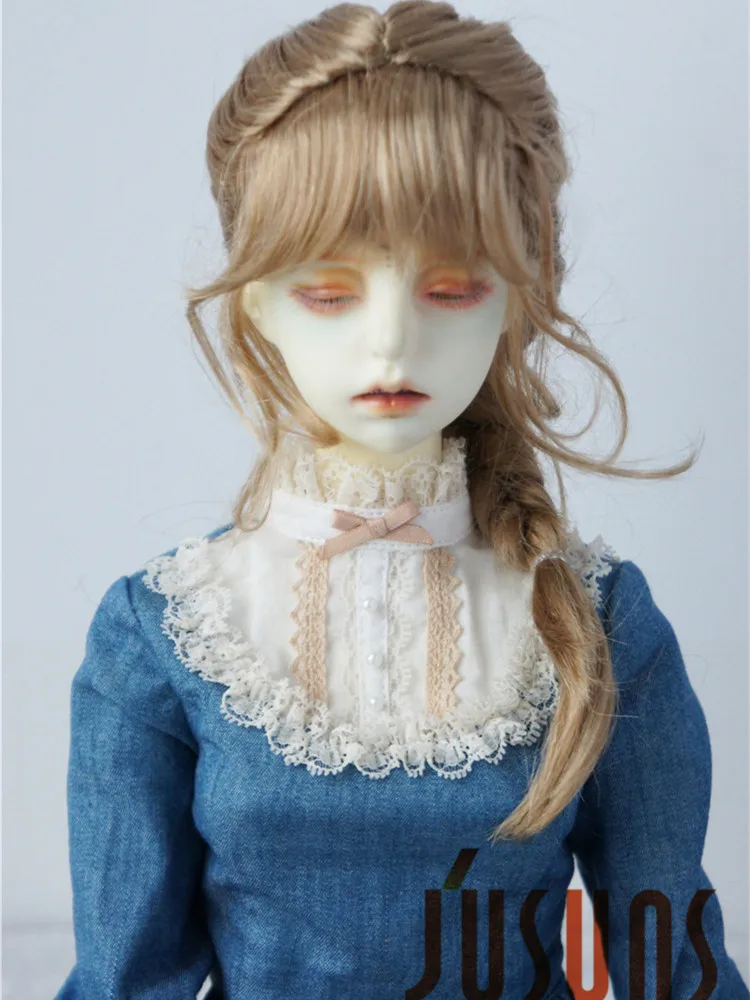 1/4  1/3  Synthetic mohair Doll wigs  JD413  7-8inch  8-9inch  French Braids BJD Hair  MSD SD  DOD Doll Accessories