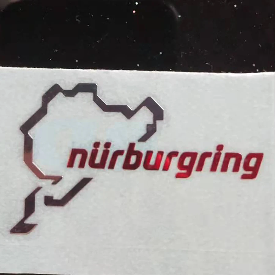 2x Car Sticker 3D 5X3cm Polished Chrome Racing Road Racing Nurburgring Funny Motor Stickers Decals Vinyl Sticker Emblem Styling