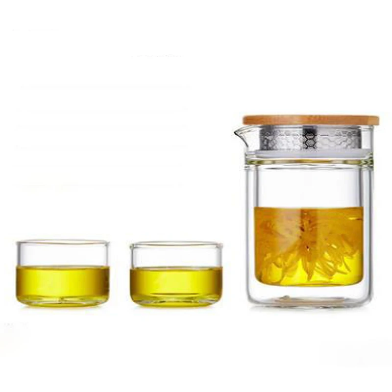 Chinese Travel Express Cup Portable Kung Fu Tea Set Set Household Glass Teapot Small Set Travel Tea Set Ceramic One Pot Two Cups