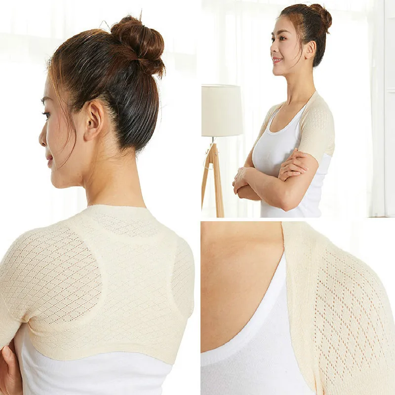 Breathable Arm Cuff Sleeve Back Correction Shoulder Support Wrap Warmer Comfortable Shoulder Body Shaping Protector Women Men