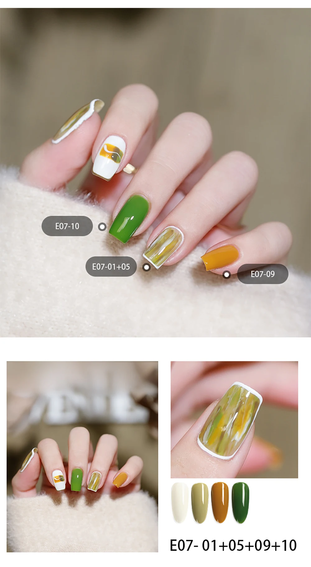 Vendeeni 18 Farben Reiner Farbgel-Nagellack Semi-Permanenter UV-LED-Soak-Off-Gel-Lack Braun Grün Gel-Lack für Nagelkunst – Detail 7