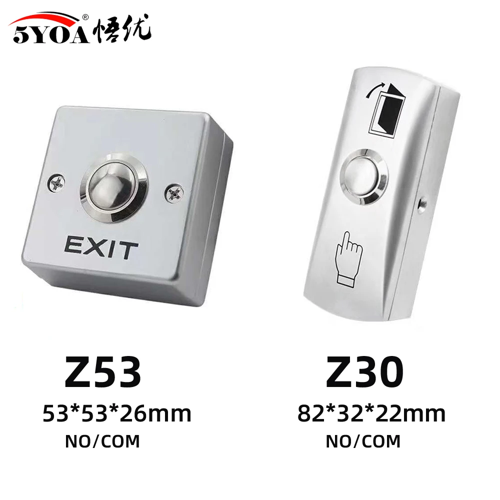 5YOA Door Access Control Push Switch Exit Release Button Zinc Alloy Panel GATE System to open door