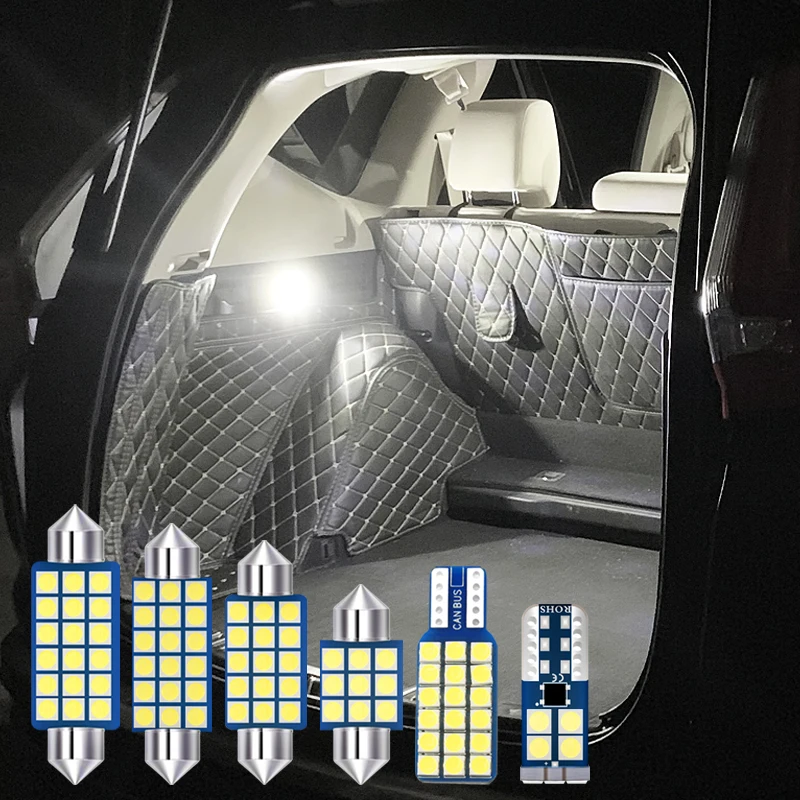 

6pcs 12v Error Free Car LED Bulbs Interior Dome Reading Lamps Trunk Light For Skoda Rapid 2015 2016 2017 2018 2019 Accessories