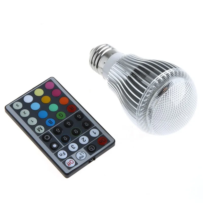 

Colorful LED RGB 9W E27 Light Bulb Drop shipping