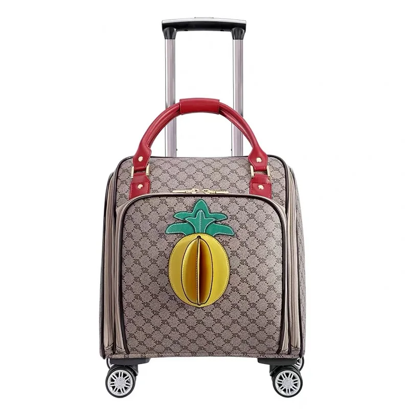 

Hot!New Vintage gray Rolling luggage Women Carry-Ons boarding bag Fashion Travel suitcase Men spinner brand Trolley suitcases