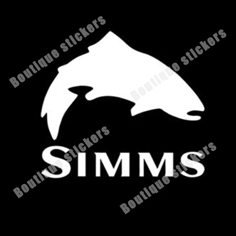 Simms Fishing Outdoor Sports Trout Vinyl Decal Sticker Car Window Cooler Truck Bumper Boot Art Pattern Windshield Accessories