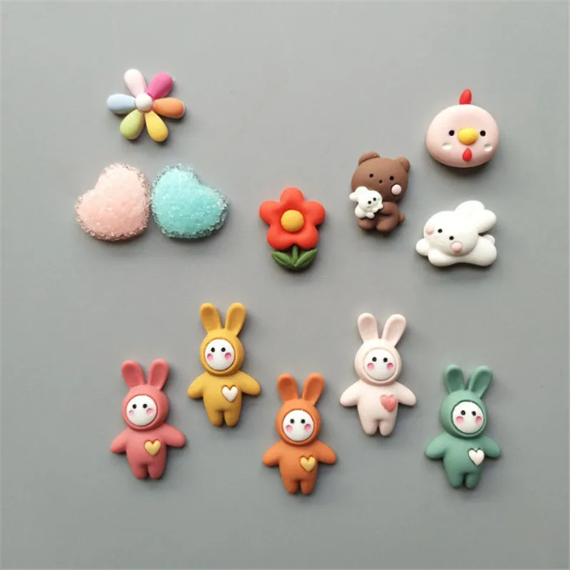 6~12pc Cute Cartoon Mini Fridge Magnet Food Rabbit Flower Refrigerator Magnetic Stickers Fridge Magnet Home Decor