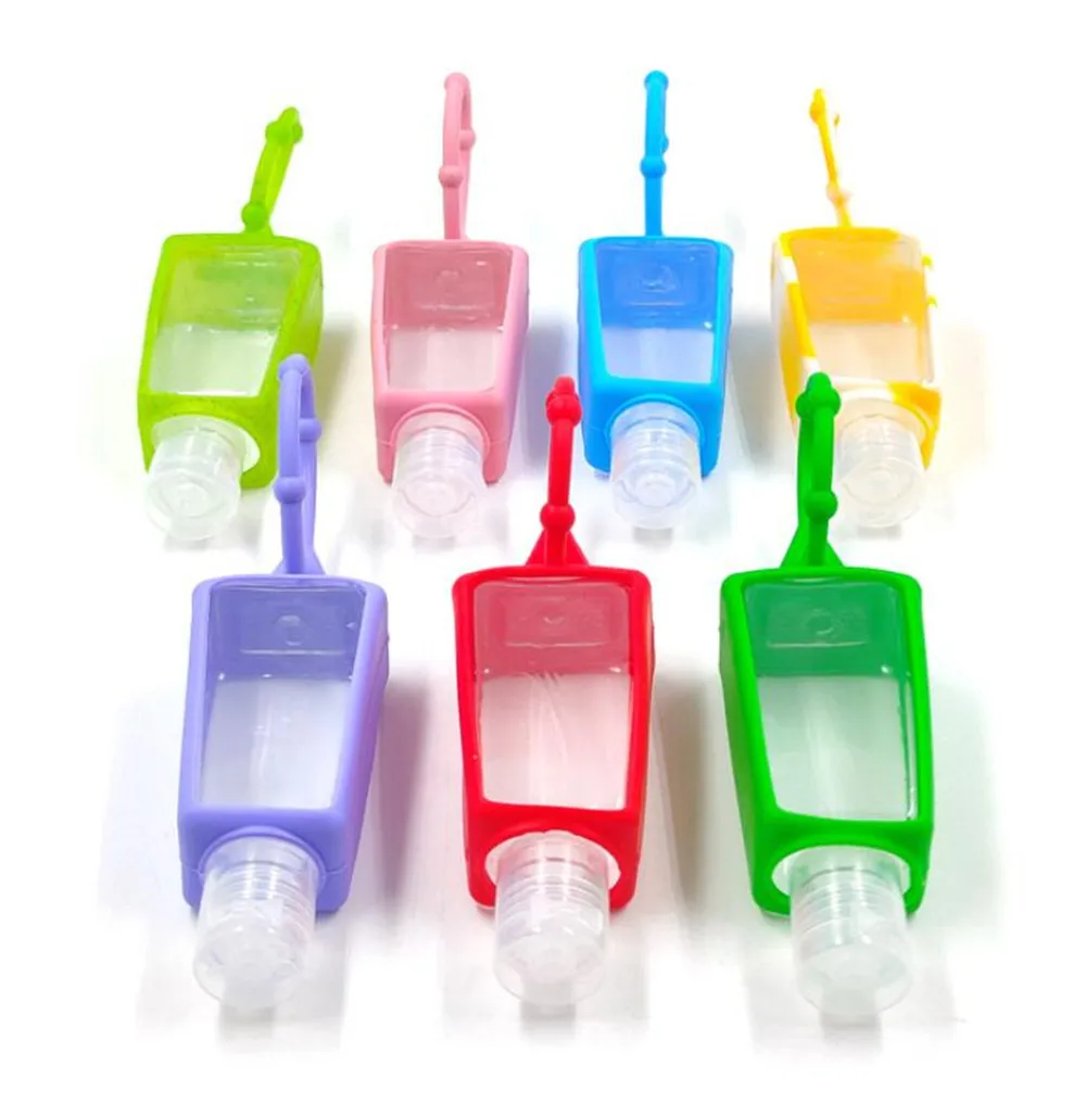 30pcs/lot 30ml Portable Traveling Refillable Sanitizer Bottle Silicone Hand Sanitizer Protective Cover Sub Bottle