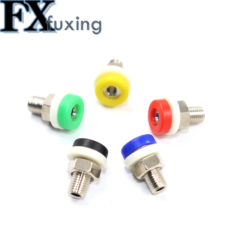 10Pcs Brass 2mm Banana Socket Jack for 2mm Banana Plug Test Connector Insulated Socket Small Terminal Pure Copper Red Black Blue