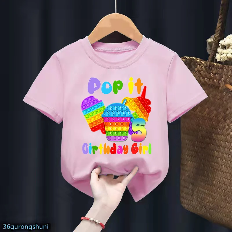 Kawaii Unicorn Ice Cream поп ит Pop It T-Shirt 6 7 8 9 11th Happy Birthday Gift T Shirt Baby Boys Clothes Girl Tshirt Tees Top