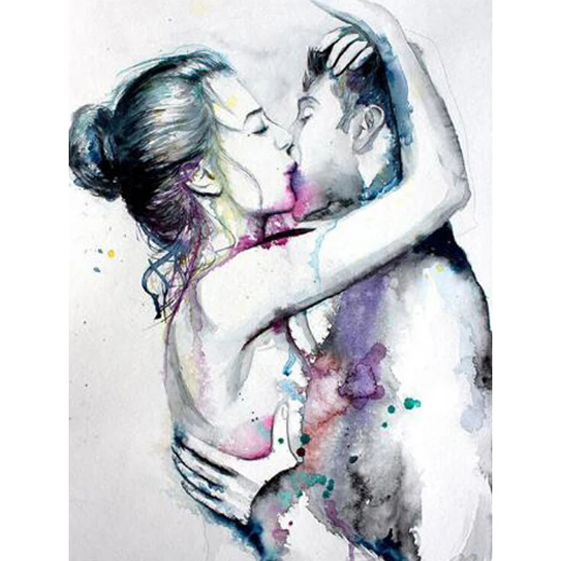 5D DIY Diamond Mosaic Love Kiss Couple Diamond Embroidery Christmas Gifts Diamond Painting Pictures Needlework Decor Home Decor