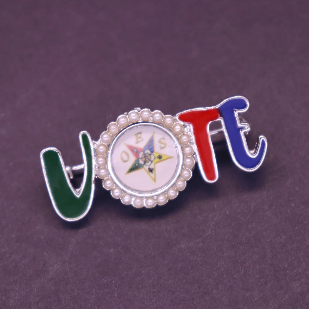 ملصقات حسب الطلب سبيكة معدنية موضة المينا لون اللؤلؤ التصويت آس بروش ترتيب عيد الفصح ستار دبوس مجوهرات #3