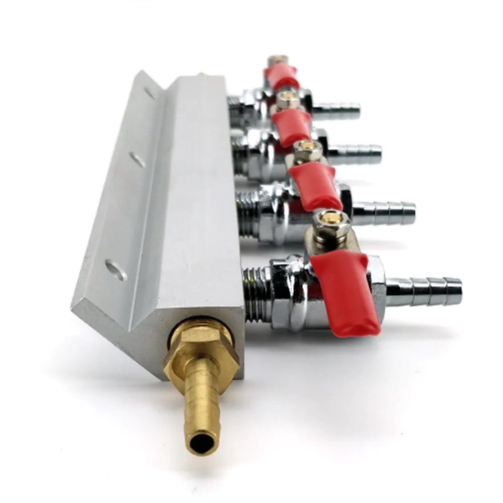 Kegland 4 Output / 4 Way 6MM BARB Gas Line Manifold Splitter with Check Valves