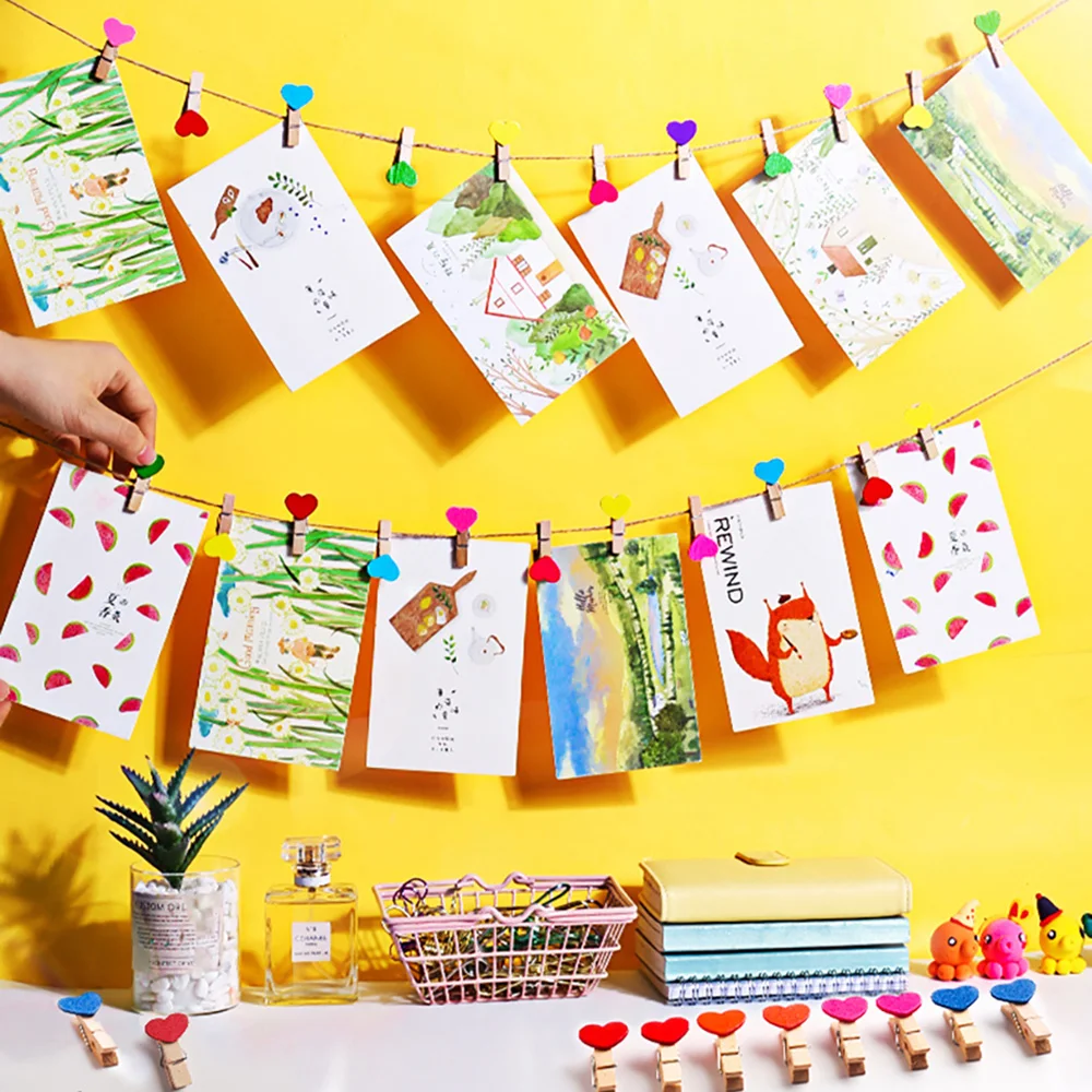 LED String Lights with 50 Colorful Clips for Hanging Pictures Photo Battery USB Operated Perfect Bedroom Wedding Wall Decor D30