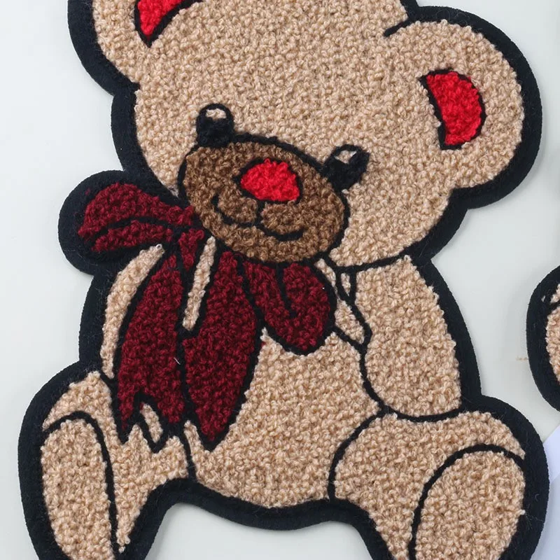 1pcs Large Cute Embroidery Bear Butterfly Plush Applique Patches DIY Clothing Jeans Pillow Hand Sewing Decorative Accessories