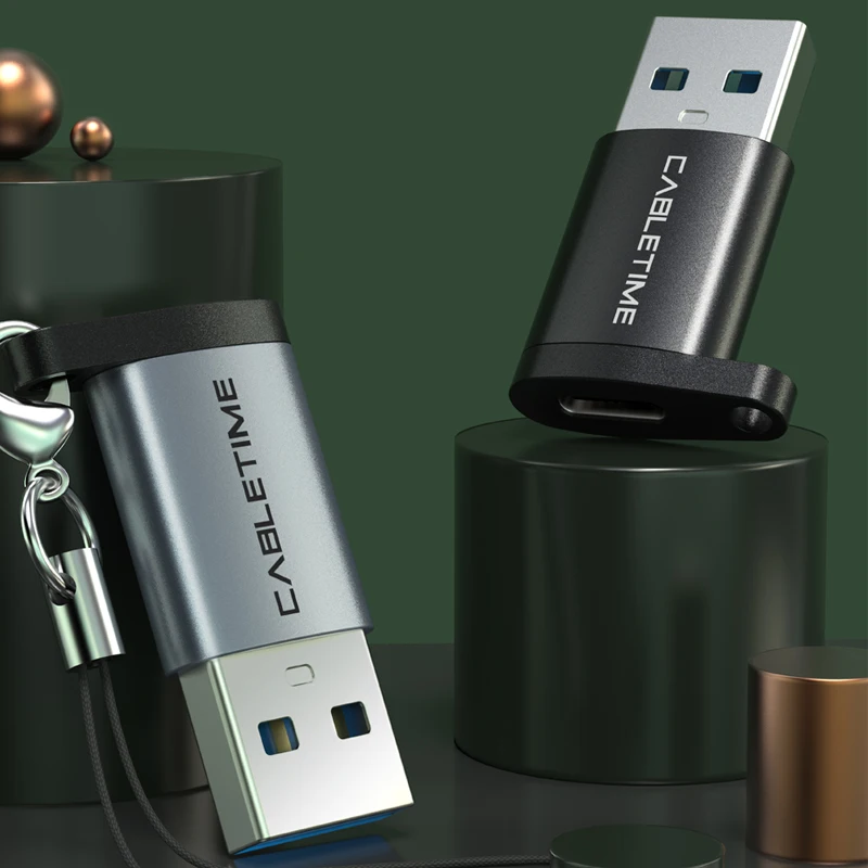 CABLETIME USB 3.0 OTG Adapter to USB C Fast Charging for Devices with USB Laptop Macbook Air Huawei LG Oneplus C366