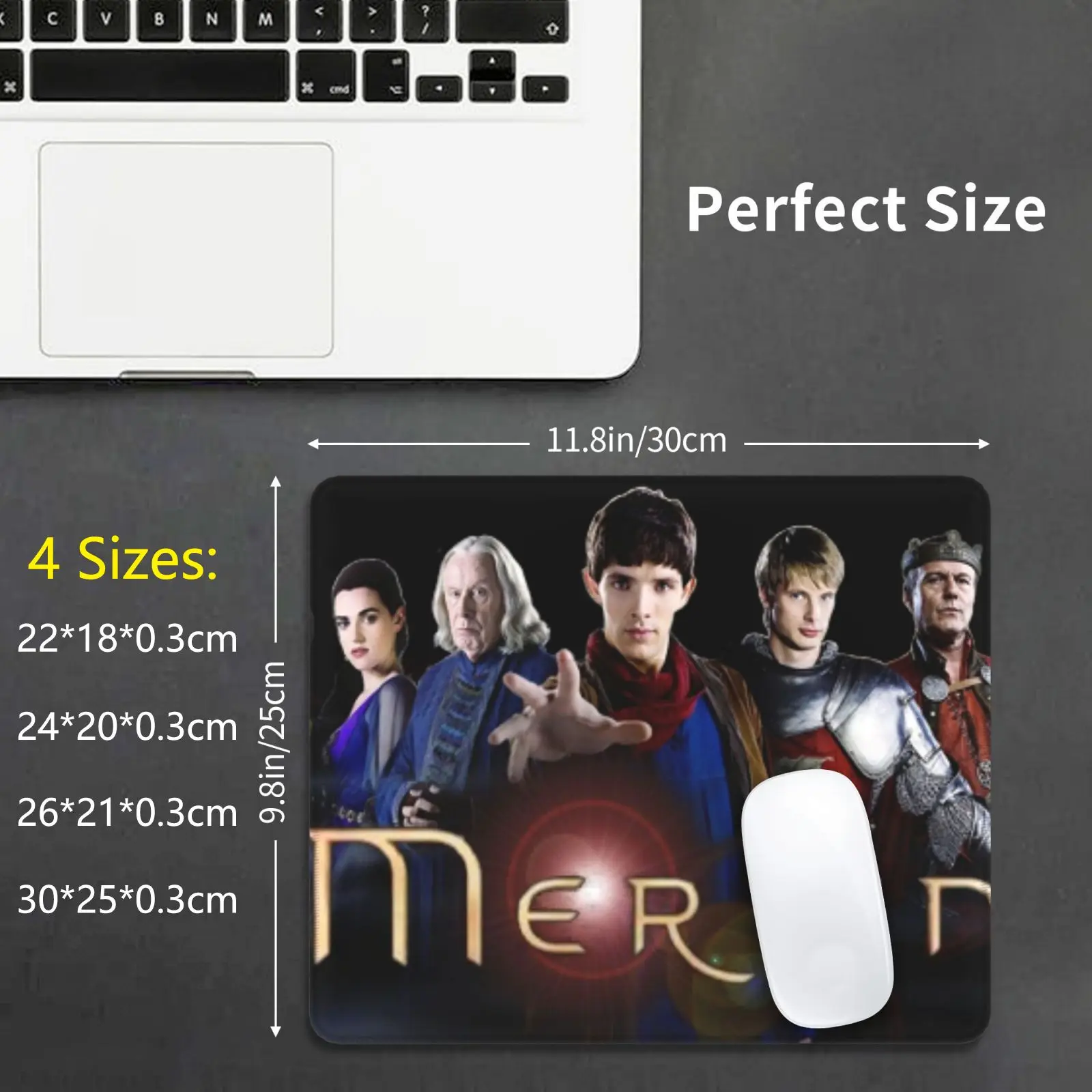 Merlin Mouse Pad DIY Print John John Hurt Bradley James Colin Morgan Merlin Magic Arthur History Tv