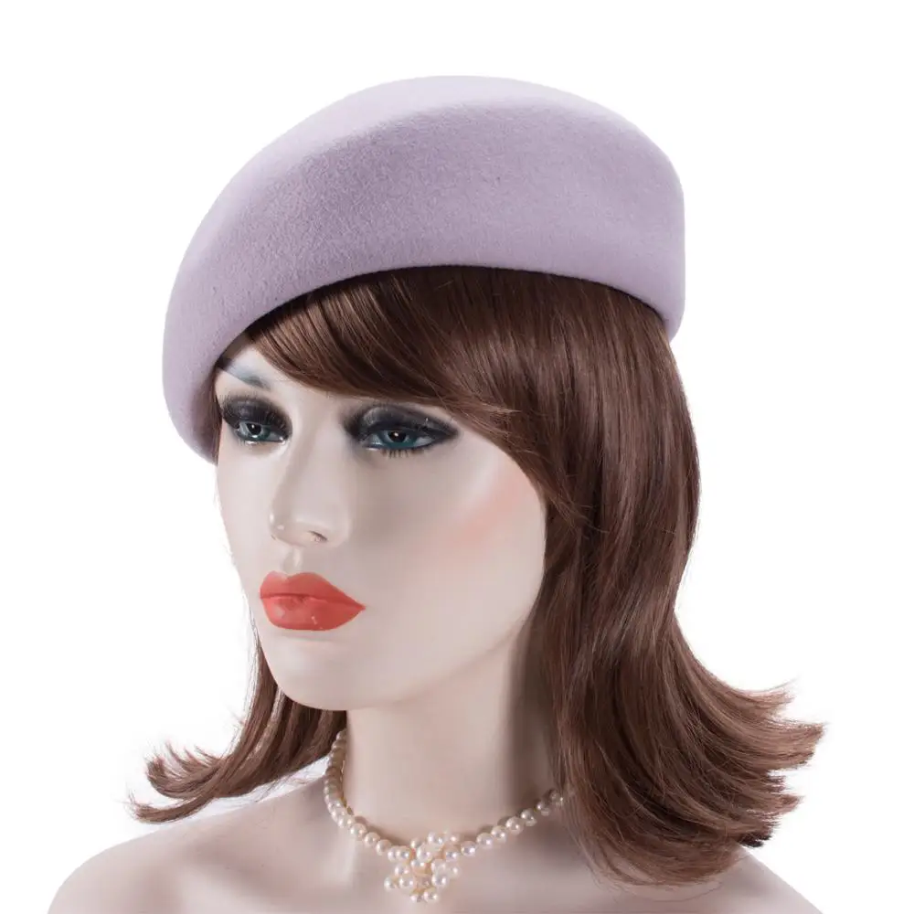 Lawliet Women Vintage Look 100% Wool Felt Tilt Winter Beret Hats Pillbox Fascinator Saucer Tilt Cap Formal Dressy A468