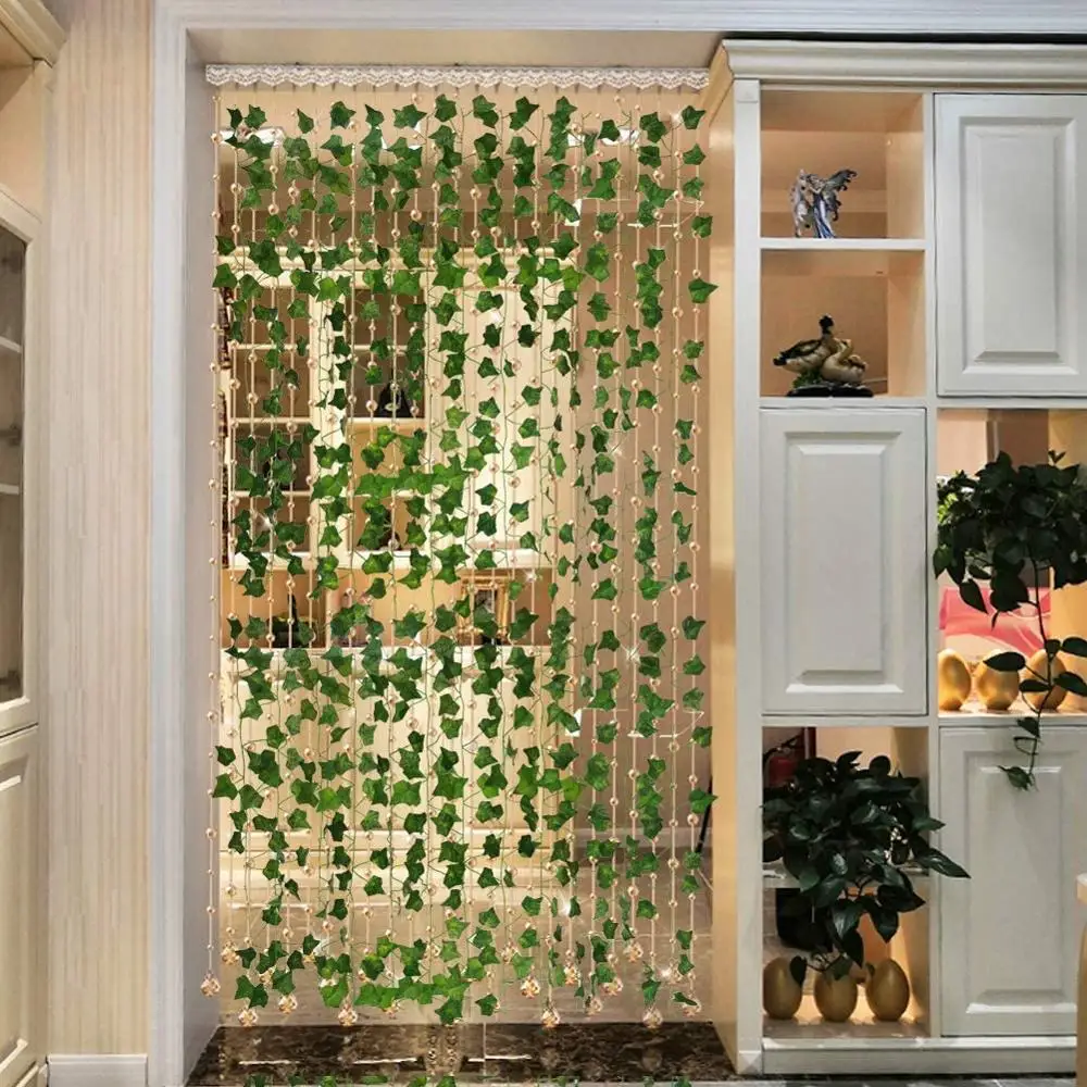 12pack 2.2m Artificial Plants Garland Green Leaf Vine Ivy Fake Plants Wall Artifici Rose Hanging Flowers For Garden Home Wedding