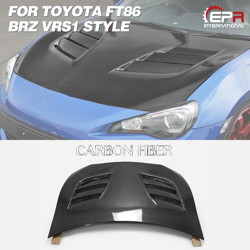 

Car-styling For FT86 BRZ VRS1 Carbon Fiber Vented Hood Glossy Finish Bonnet Cover With Air Duct Fibre Tuning Body Kit Drift Part