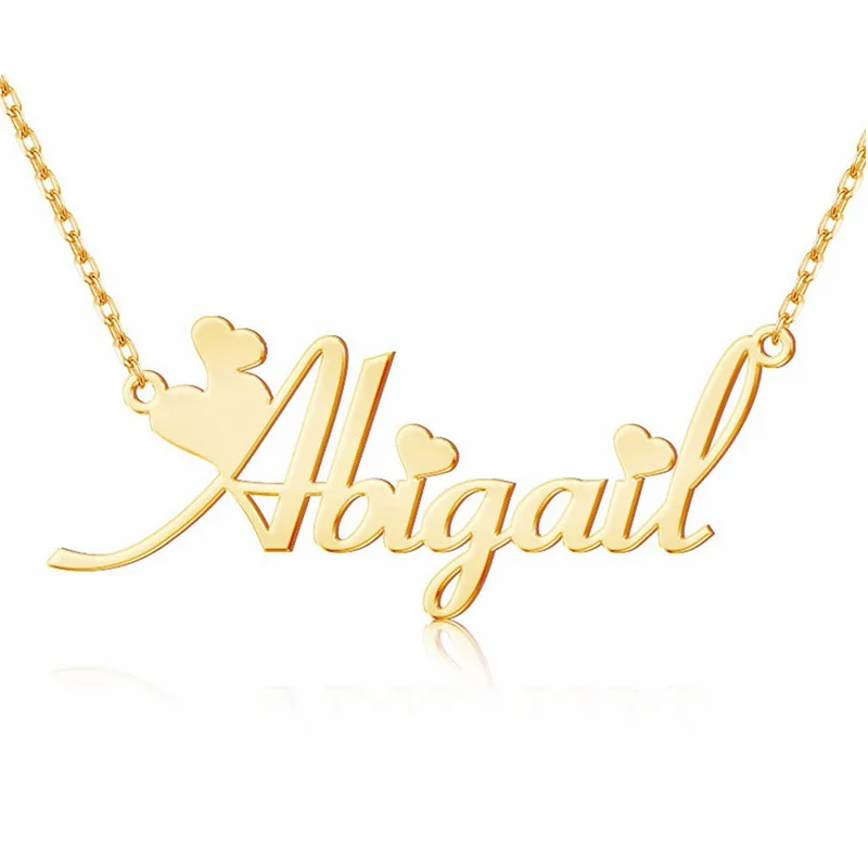 

HIYONG Fashion Custom Necklace Gold Silver Color Name Necklace Nameplate Pendant Necklaces Women Stainless Steel Custom Jewelry