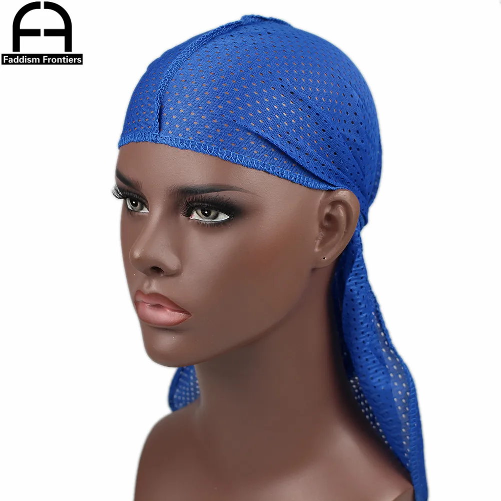 Sommer Männer Mesh Durag Atmungsaktive Lange Schwanz Durags Bandanas für Männer Welle Do DuRag Lumpen – Detail 4