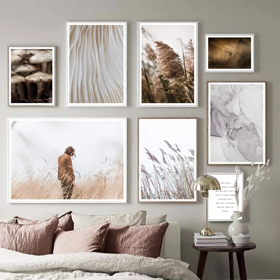 

Grassland Wheat Plant Girl Abstract Quote Nordic Posters And Prints Wall Art Canvas Painting Wall Pictures For Living Room Decor