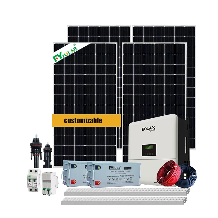 Sistema solar fotovoltaico de 50 kw, 20kw, 30kw, panel fuera de la red, conjunto de 10kw y 40kw