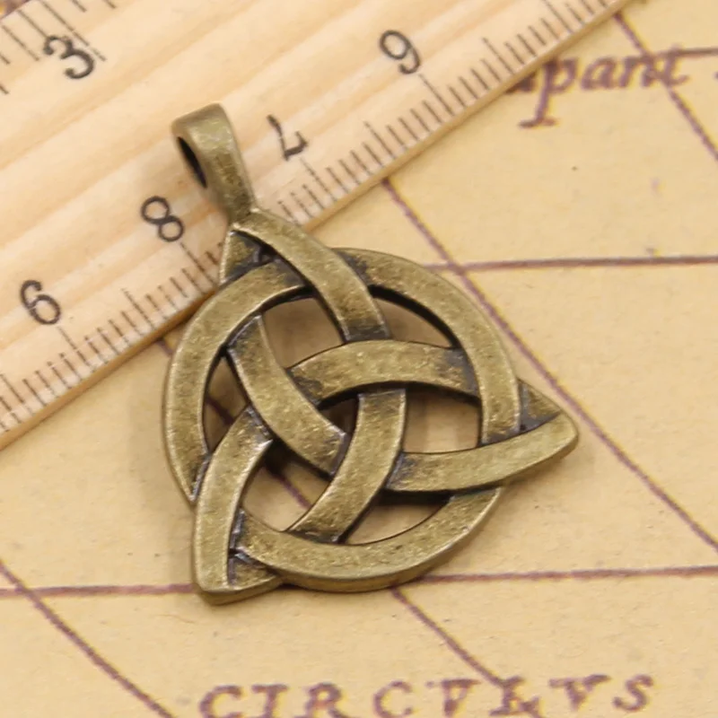 6pcs Charms Irish Knot Amulet Talisman 35x27mm Antique Bronze Silver Color Pendants Making DIY Handmade Tibetan Finding Jewelry