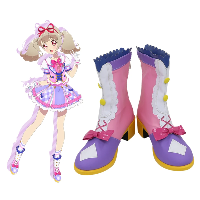 Data Carddass Aikatsu on Parade! Part 1 Star Harmony Academy Maple Ribbon Raki Kiseki Anime Cosplay Shoes Boots C006