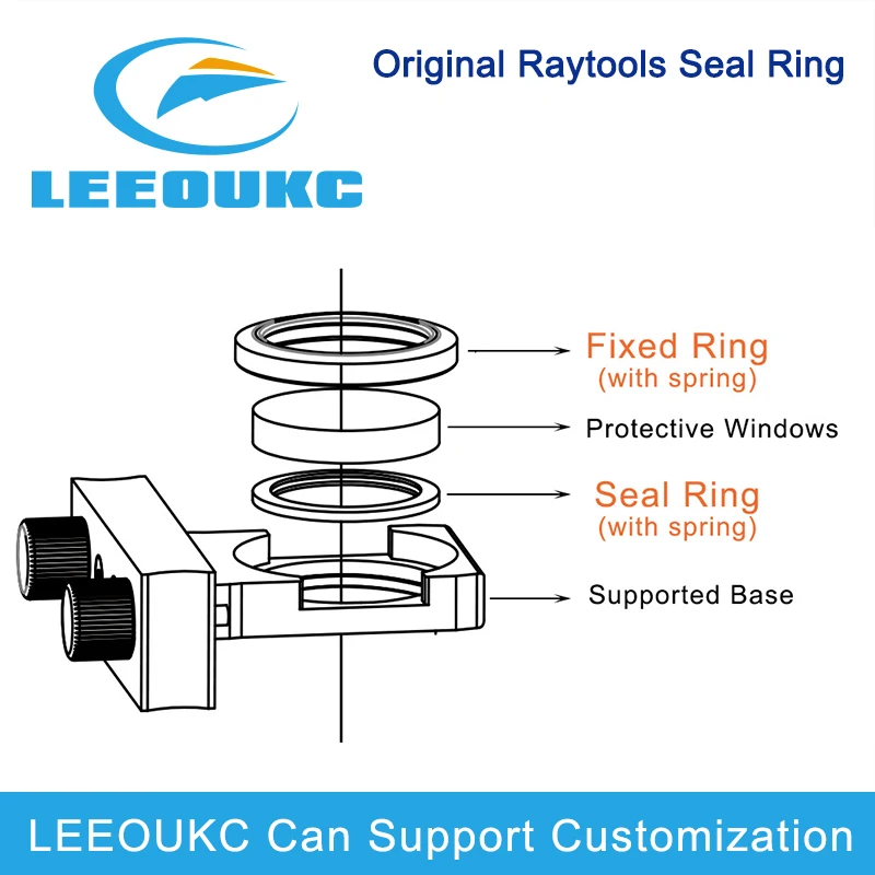 LEEOUKC Raytools oryginalny pierścień uszczelniający 42.5x4x3.2mm 11021M2110005 dla Raytools głowica do cięcia laserowego włókna Bm114S BM115 37x7mm