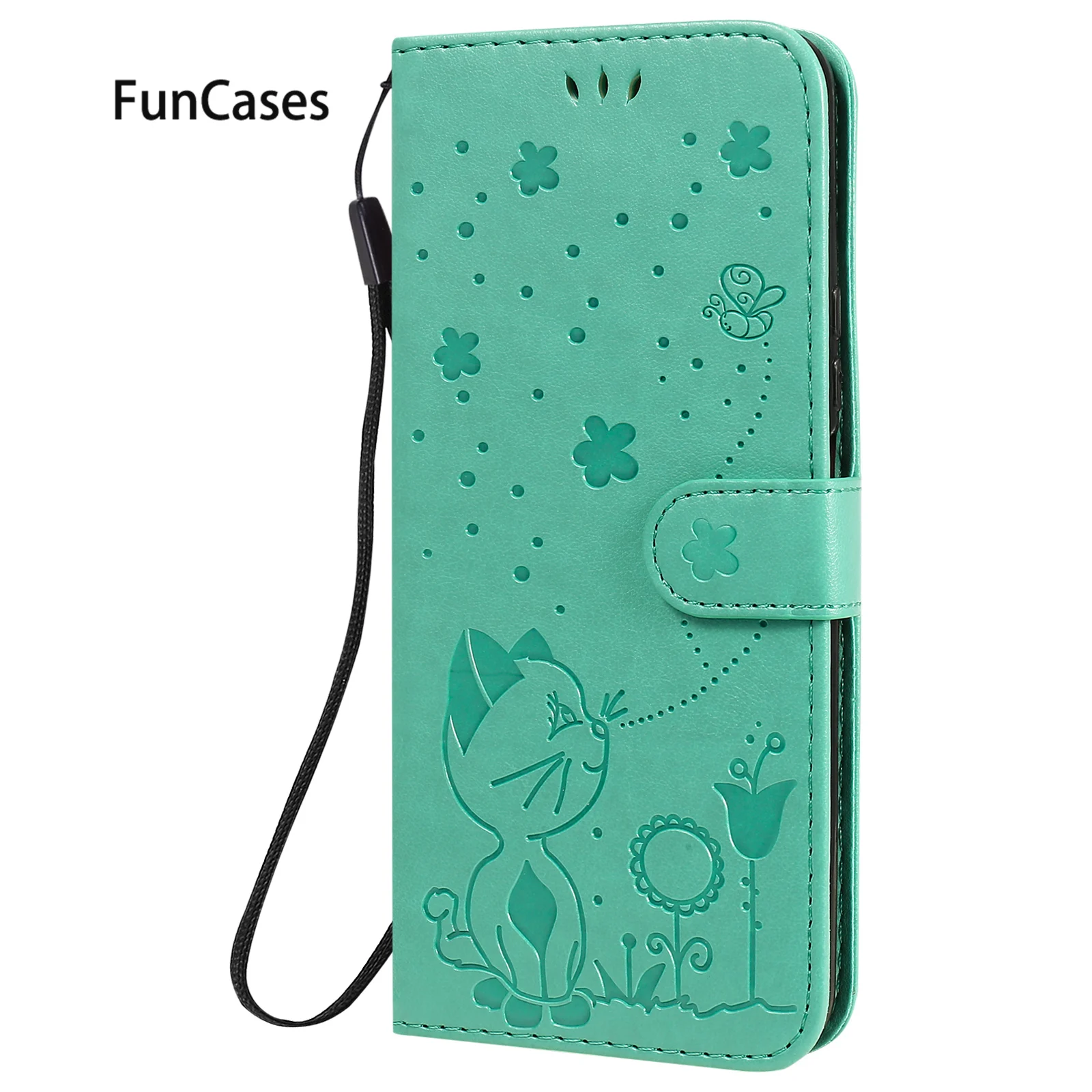 Green Phone Accesories Case For Huawei Play 4T Pro PU Leather Flip Book Cover carcaso Honor X10 30 Lite 4 9 9S 9A Plus 9C 9X