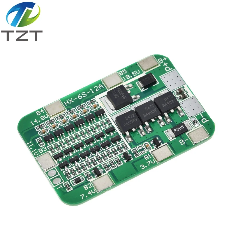 Placa de protección PCB BMS 6S 15A 24V para paquete de 6, módulo de celda de batería de litio de iones de litio 18650, recién llegado