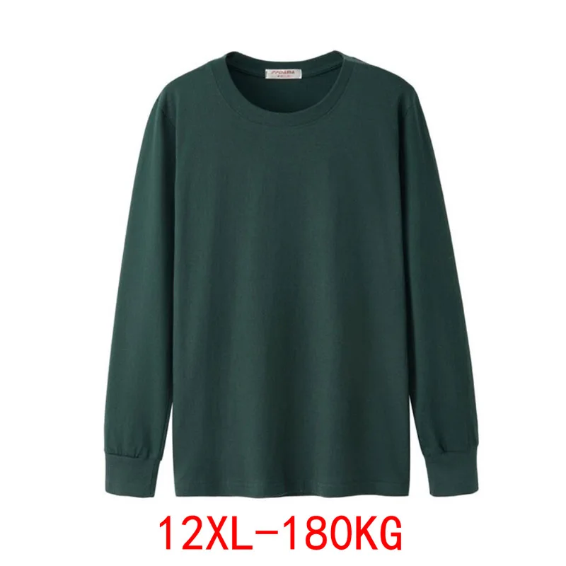 Autumn Spring Men T-Shirt Long Sleeve tees Cotton big sales Large Size big 5XL 7XL 8XL 9XL 10XL 12XL loose tshirt 60 62 64 66 68