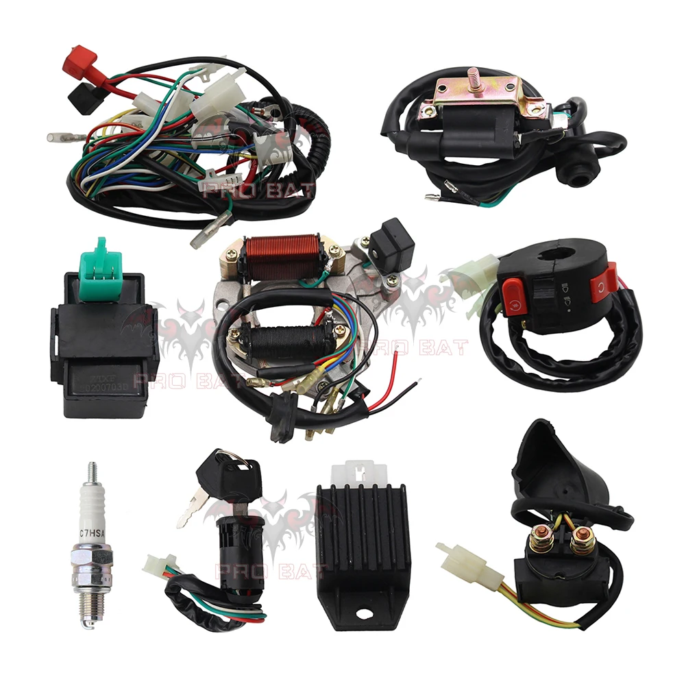 50cc 70cc 90cc 110cc 125cc CDI Wire Harness Stator Assembly Wiring Kit For Chinese ATV Quad Pit Dirt Bike