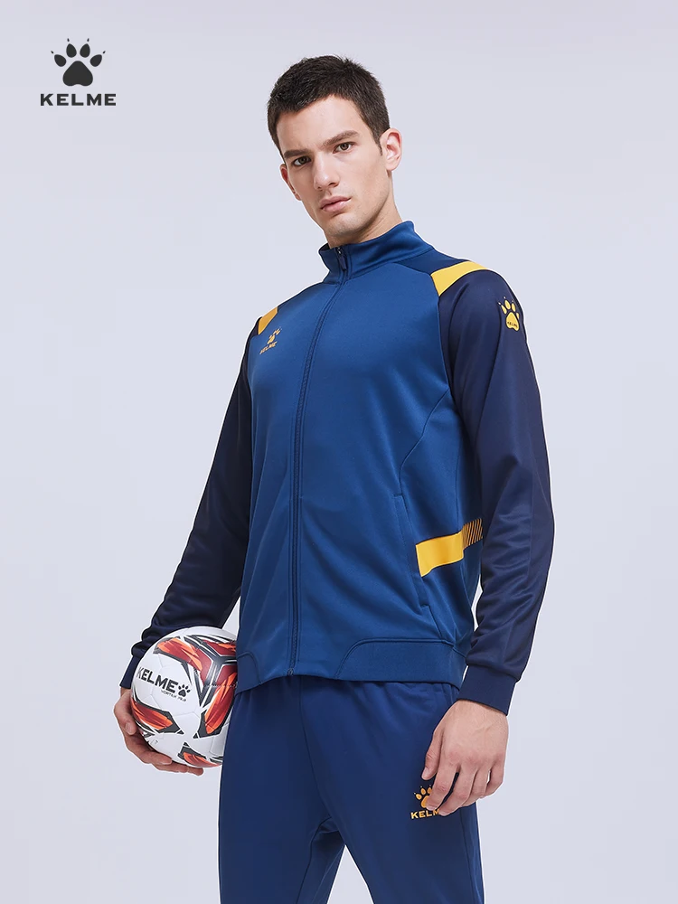KELME Sports Jacket Men's Football Match Suit Stand-up Collar Training Jacket 8161WT1005