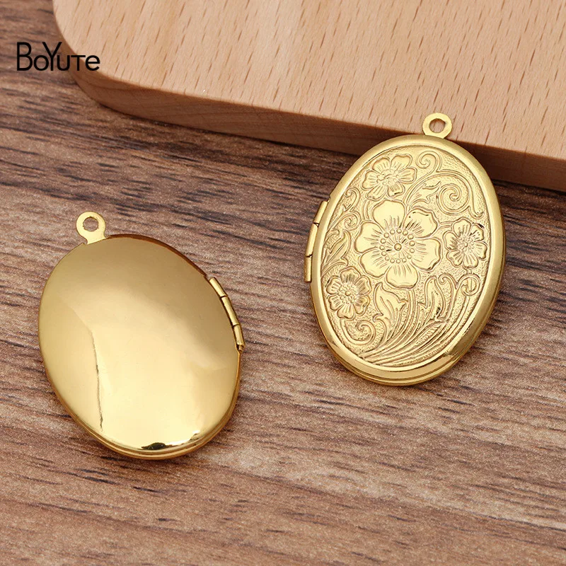 BoYuTe (10 stuks/partij) 23*29mm Ovale Foto Medaillon Messing Materiaal Drijvende Geheugen Medaillon Hanger Sieraden Accessoris