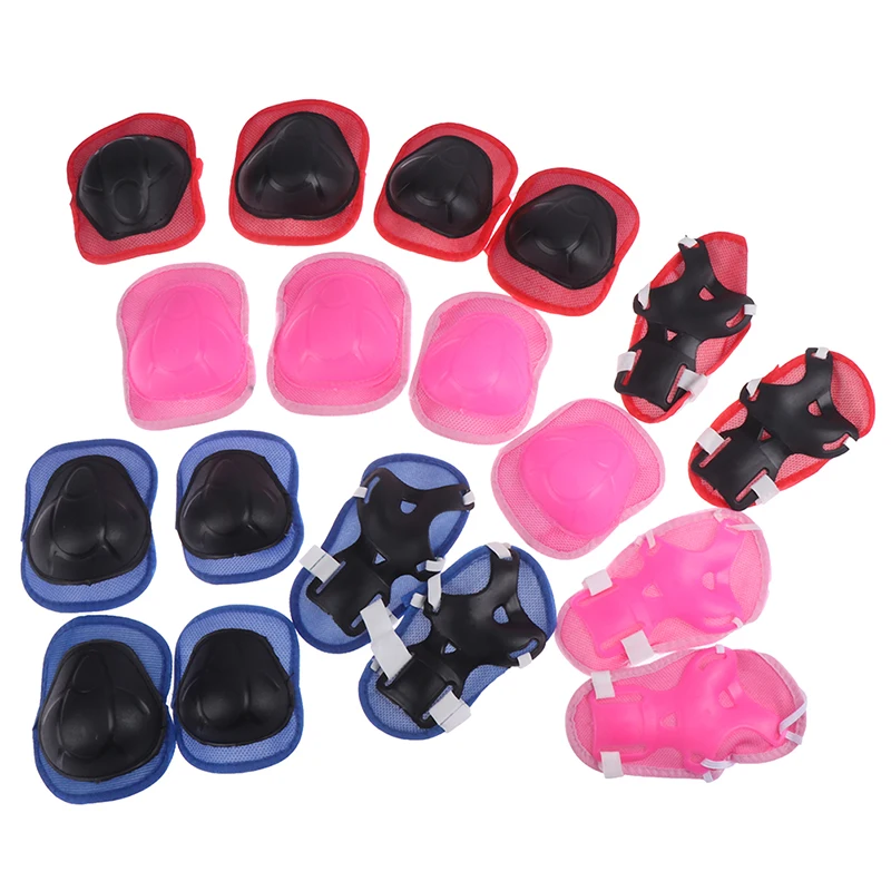 6pcs Elbow Pads Bicycle Skateboard Ice Skate Roller Knee Protector Adult Kids Gift Adjustable Skating Protective Gear Set