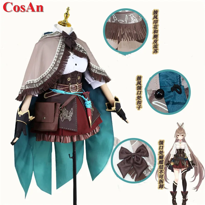 CosAn Hot Anime Vtuber Hololive EN Nanashi Mumei Cosplay Costume Elegant Sweet Uniform Dress Activity Party Role Play Clothing