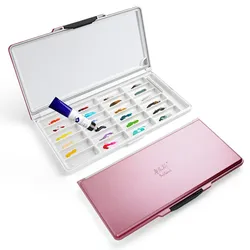 Paul Rubens 24 Grids Watercolor Palette Pink Premium Moisturizing with 2 Types Independent Palettes Suitable for Watercolor