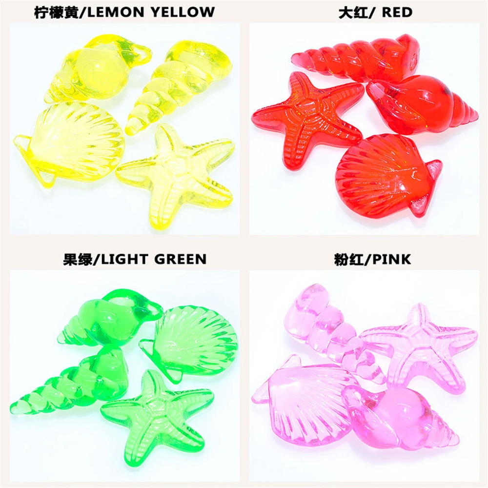 Bulk Lot Acrylic Crystal Animal and Conch Shape Kids Toys Amusement Park Colorful Stone Game Pieces for Board Games Accessories