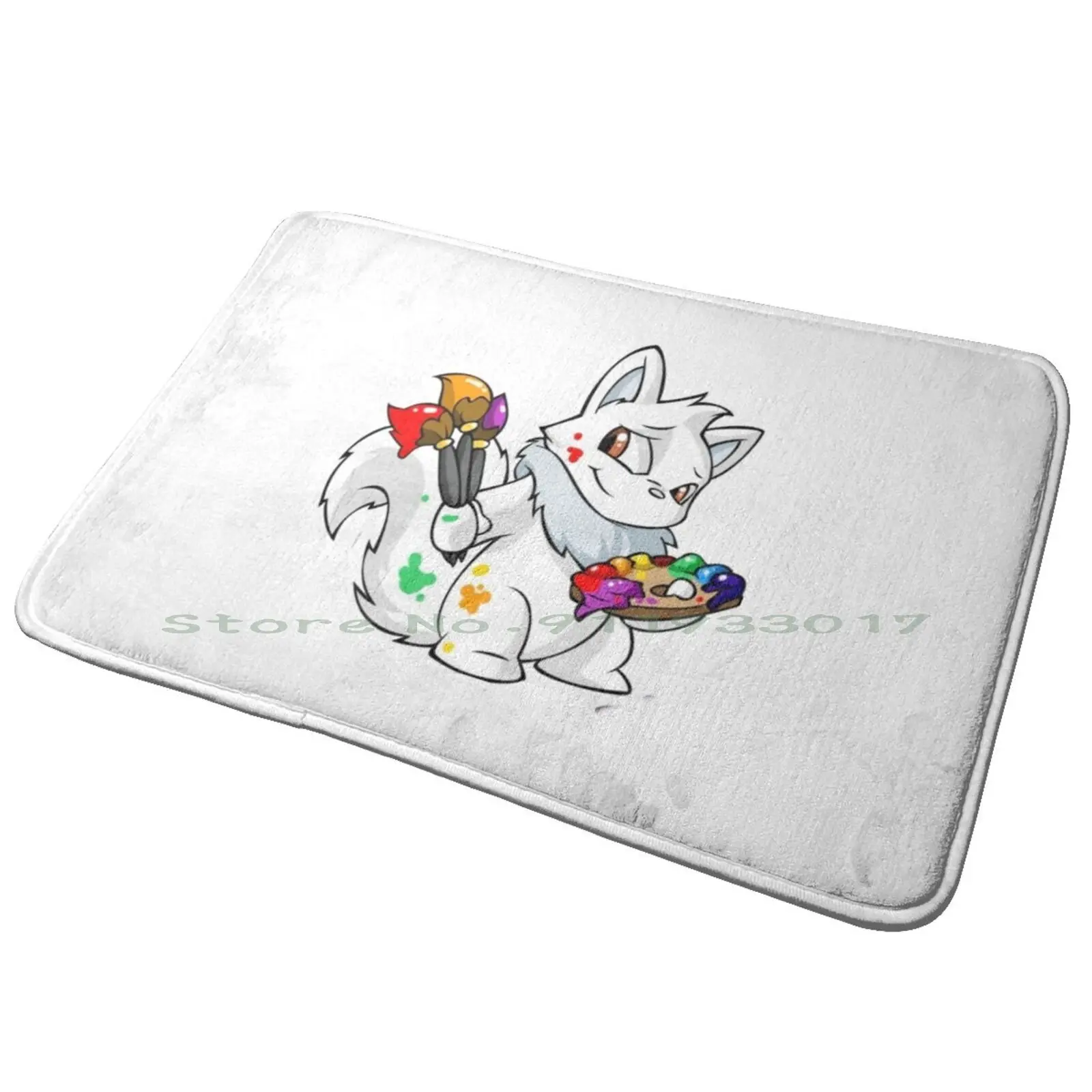 Neopets Entrance Door Mat Bath Mat Rug Dog Bullterrier Pattern English Anti-Slip Bedroom Kitchen Foot Mat Floor Carpet