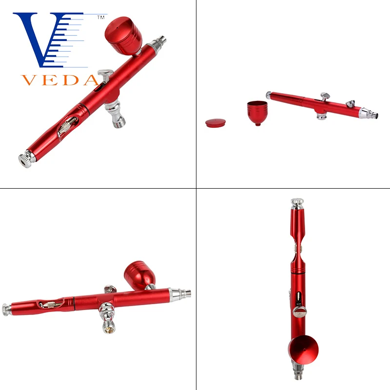 メイクアップスプレーガンキット,7cc,ダブルアクション重力フィード付きエアブラシ,ノズル0.3mm,ネイルデコレーション用