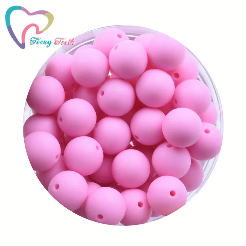 Teeny Teeth 20 PCS Silicone Beads 12 MM Round BPA Free DIY Bead For Tooth Silicone Teether Necklace Jewelry Making Baby Teething