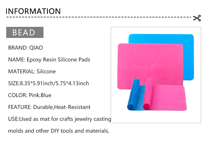 1PCS Safe Silicone Workbenches Epoxy Resin Molds Accessories for Epoxy Jewelry Making Supplies Blue&Rose Color Silicone Mat Pad