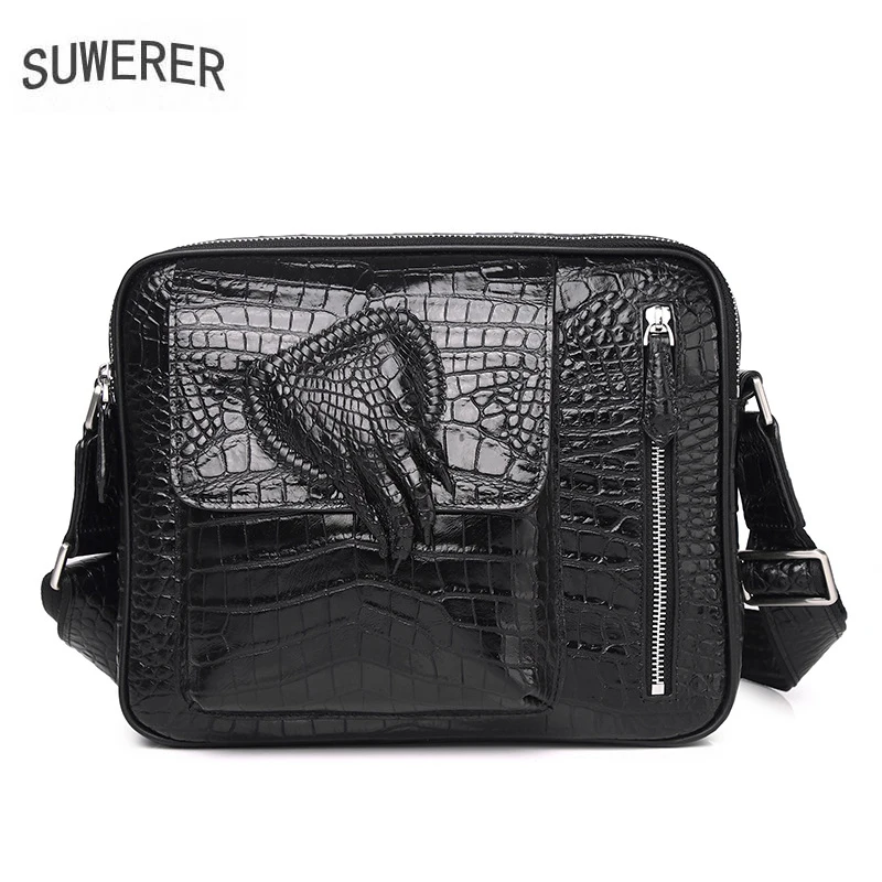 

High Quality Crocodile Pattern Genuine Leather Shoulder Bag Real Cowhide Bag Fashion Casual Crossbody Bag