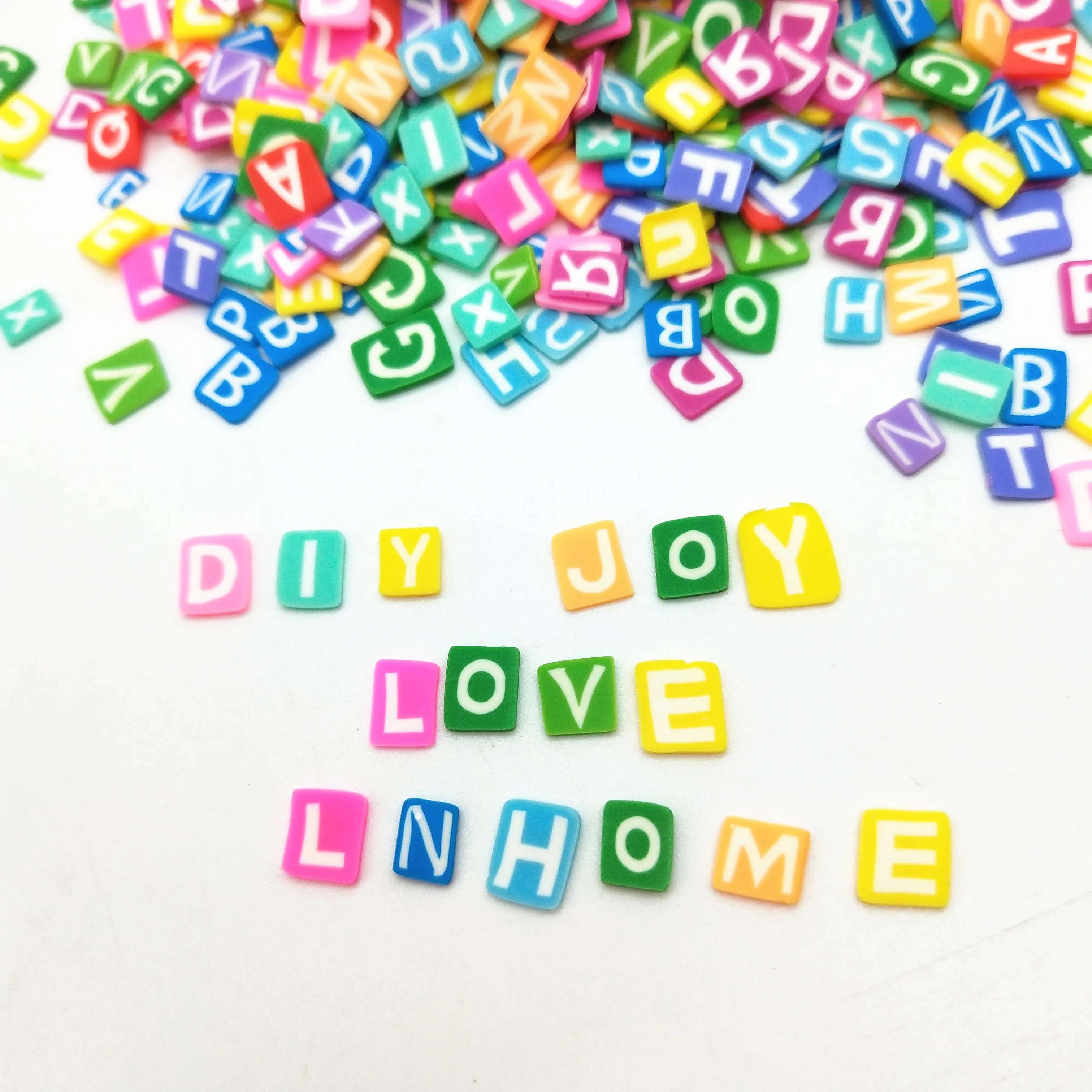 20g/lot 5mm English Letters of Alphabet Character Polymer Clay Colorful for DIY Crafts Tiny Cute Accessories Assorted