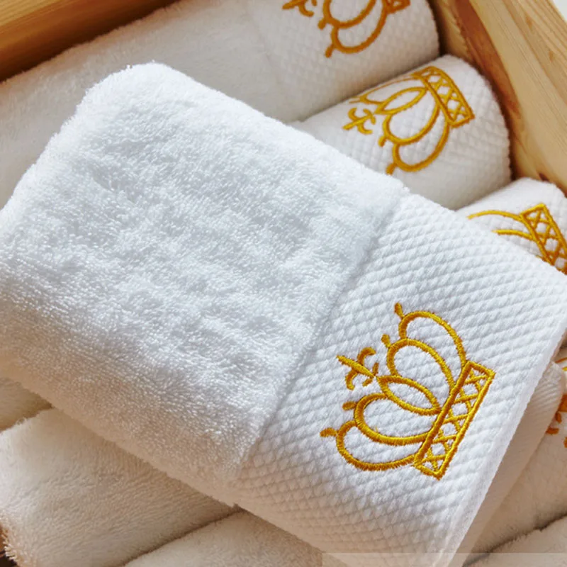 Embroidered Crown White bath towel 5stars Hotel Towels 100% Quality Towel Set Washcloths towels bathroom large Face Towel Bath