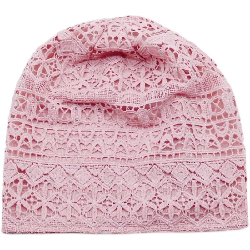 Women hats spring summer thin bonnets for women designer lace flower skullies headscarf hat autumn latest turban beanies fashion