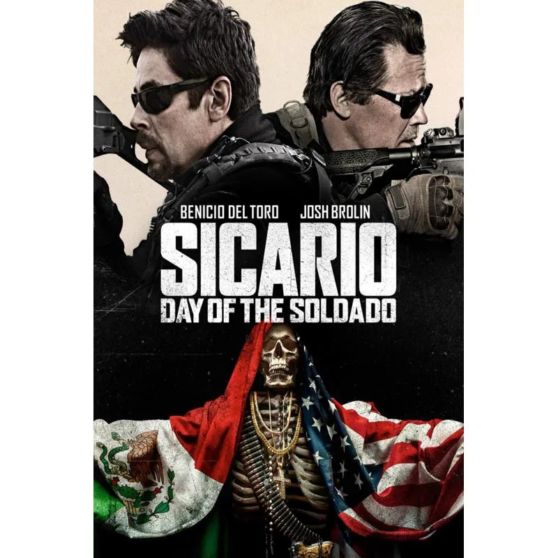 New Arrival Sicario Custom Printing Satin Cloth Poster Fashion Home Art Deco Silk Poster 20*30cm, 27*40cm